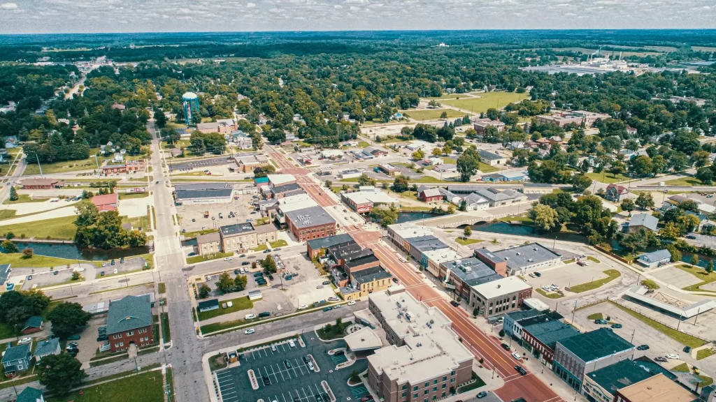 Downtown Albion aerial