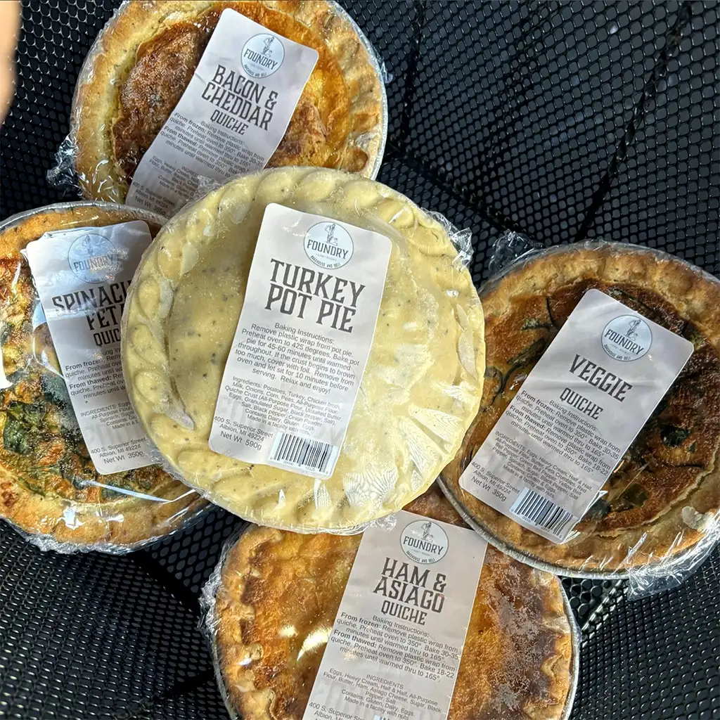 Fresh quiches & pot pies Albion